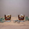2 szklanki whisky szklanki z herbem i dedykacją