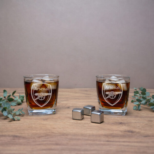 2 szklanki whisky szklanki z herbem i dedykacją